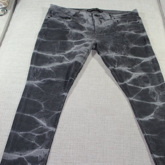 Express Jeans Size 12R Tie Dye Grey Legging Mia Mid Rise Jeans - Picture 1 of 6